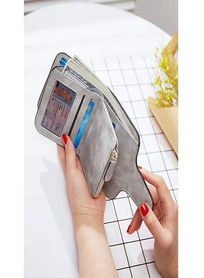 Wrixty Ladies Wallet Soft Vegan Leather Wallets for Men Women’s Clutch Wallet with 16 Credit Card Slots (Multi Color) (Grey - Small) - Image 4
